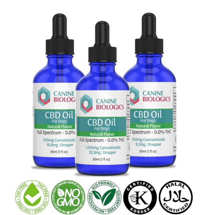 Canine Biologics CBD Oil in 250mg 500mg and 1000mg strengths